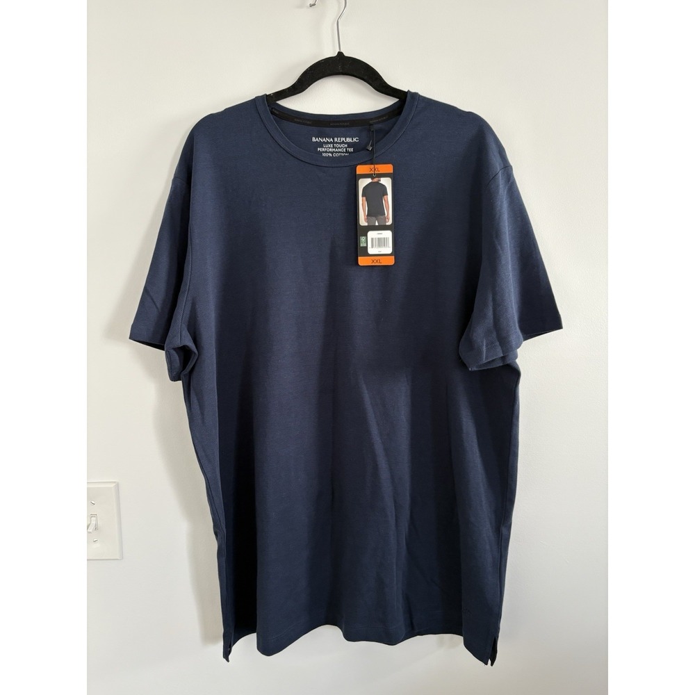 Banan Republic NWT Men's Luxe Touch Performance Tee,‎ Navy Short Sleeve SzXXL
